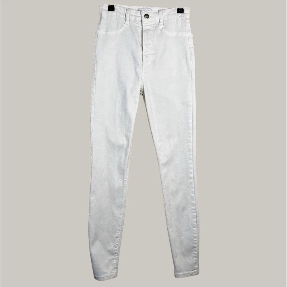 Zara High Waist Skinny Jeans White 4 Baddie Going Out Casual Chic